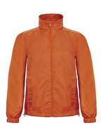 B&C COLLECTION Windjacke ID.601 mit ergonomischer Kapuze – Orange