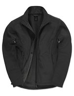 B&C COLLECTION Softshell-Jacke ID.701 mit Fleece für Herren, Atoll/Ghost Grey S, BCJUI62 – Black/Black