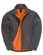 B&C COLLECTION Softshell-Jacke ID.701 mit Fleece für Herren, Atoll/Ghost Grey S, BCJUI62 – Dark Grey (Solid)/Neon Orange