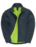 B&C COLLECTION Softshell-Jacke ID.701 mit Fleece für Herren, Atoll/Ghost Grey S, BCJUI62 – Navy/Neon Green