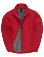B&C COLLECTION Softshell-Jacke ID.701 mit Fleece für Herren, Atoll/Ghost Grey S, BCJUI62 – Red/Warm Grey