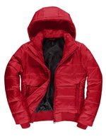 B&C COLLECTION Damenjacke Superhood mit abnehmbarer Kapuze, Black/Cobalt Blue XS, BCJW941 – Red/Black