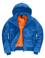 B&C COLLECTION Damenjacke Superhood mit abnehmbarer Kapuze, Black/Cobalt Blue XS, BCJW941 – Royal Blue/Neon Orange