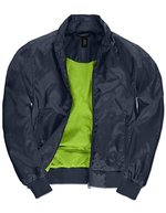 B&C COLLECTION Damenjacke Trooper, wasserdicht, mit Kapuze, Black/Cobalt Blue XS, BCJW964 – Navy/Neon Green