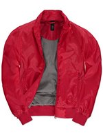 B&C COLLECTION Damenjacke Trooper, wasserdicht, mit Kapuze, Black/Cobalt Blue XS, BCJW964 – Red/Warm Grey