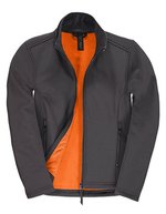 B&C COLLECTION Softshell-Jacke ID.701 mit Stretch für Damen, Atoll/Ghost Grey XS, BCJWI63 – Dark Grey (Solid)/Neon Orange