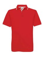 B&C Polo Safran Sport mit Kontrast-Streifen – Red/White