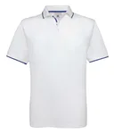 B&C Polo Safran Sport mit Kontrast-Streifen, White/Royal Blue M, BCPU413 – Bild 3