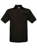 B&C Polo mit Brusttasche aus Bio-Baumwolle – Black