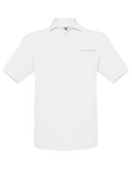 B&C Polo mit Brusttasche aus Bio-Baumwolle – White