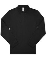 B&C My Polo 180 Langarm-Poloshirt Baumwolle – Black