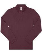 B&C My Polo 180 Langarm-Poloshirt Baumwolle – Burgundy