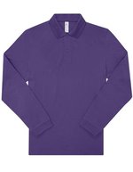 B&C My Polo 180 Langarm-Poloshirt Baumwolle, Black S, BCPU425 – Meta Lilac