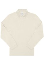 B&C My Polo 180 Langarm-Poloshirt Baumwolle, Black S, BCPU425 – Off White