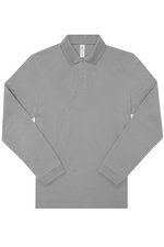 B&C My Polo 180 Langarm-Poloshirt Baumwolle, Black S, BCPU425 – Sport Grey (Heather)