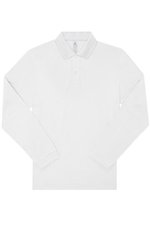 B&C My Polo 180 Langarm-Poloshirt Baumwolle, Black S, BCPU425 – White