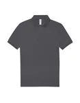 B&C My Polo 210 Baumwoll-Poloshirt mit Knopfleiste, Amalfi Blue S, BCPU426 – Dark Grey (Solid)