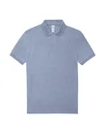 B&C My Polo 210 Baumwoll-Poloshirt mit Knopfleiste, Amalfi Blue S, BCPU426 – Heather Blue