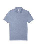 B&C My Polo 210 Baumwoll-Poloshirt mit Knopfleiste, Amalfi Blue S, BCPU426 – Heather Blue