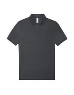 B&C My Polo 210 Baumwoll-Poloshirt mit Knopfleiste, Amalfi Blue S, BCPU426 – Heather Tarmac