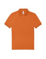 B&C My Polo 210 Baumwoll-Poloshirt mit Knopfleiste, Amalfi Blue S, BCPU426 – Pure Orange