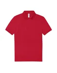 B&C My Polo 210 Baumwoll-Poloshirt mit Knopfleiste, Amalfi Blue S, BCPU426 – Red