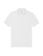 B&C My Polo 210 Baumwoll-Poloshirt mit Knopfleiste, Amalfi Blue S, BCPU426 – White