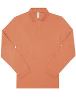 B&C Polo 210 Langarmshirt aus Baumwolle – Amalfi Coral