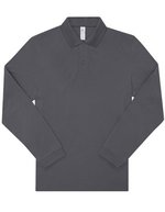 B&C Polo 210 Langarmshirt aus Baumwolle – Dark Grey (Solid)