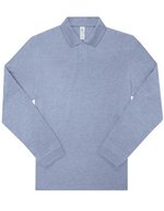 B&C My Polo 210 Long Sleeve Amalfi Blue S (BCPU427), BCPU427 – Heather Blue