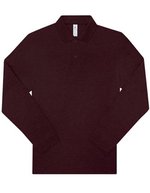B&C My Polo 210 Long Sleeve Amalfi Blue S (BCPU427), BCPU427 – Heather Burgundy