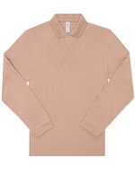 B&C My Polo 210 Long Sleeve Amalfi Blue S (BCPU427), BCPU427 – Nude