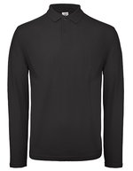B&C Langarm Poloshirt aus nachhaltiger Baumwolle – Black