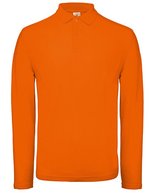 B&C Langarm Poloshirt aus nachhaltiger Baumwolle, Black XS, BCPUI12 – Orange