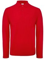 B&C Langarm Poloshirt aus nachhaltiger Baumwolle, Black XS, BCPUI12 – Red