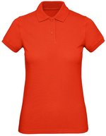 B&C Polo-Shirt aus Bio-Baumwolle für Damen, White XS, BCPW440 – Fire Red