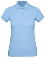 B&C Polo-Shirt aus Bio-Baumwolle für Damen, White XS, BCPW440 – Sky Blue