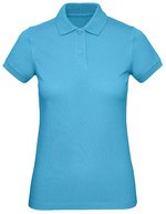 B&C Polo-Shirt aus Bio-Baumwolle für Damen, White XS, BCPW440 – Very Turquoise