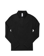 B&C Langarm Polo 180 Baumwolle für Damen – Black