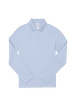 B&C Langarm Polo 180 Baumwolle für Damen – Blush Blue