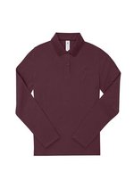 B&C Langarm Polo 180 Baumwolle für Damen – Burgundy