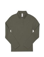 B&C Langarm Polo 180 Baumwolle für Damen – Camo Green
