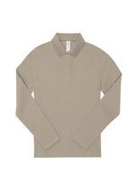 B&C Langarm Polo 180 Baumwolle für Damen, Black XS, BCPW462 – Mastic
