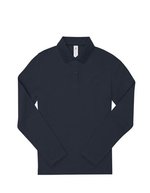 B&C Langarm Polo 180 Baumwolle für Damen, Black XS, BCPW462 – Navy