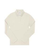 B&C Langarm Polo 180 Baumwolle für Damen, Black XS, BCPW462 – Off White