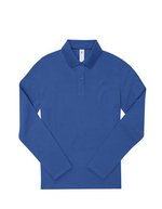 B&C Langarm Polo 180 Baumwolle für Damen, Black XS, BCPW462 – Royal Blue