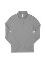 B&C Langarm Polo 180 Baumwolle für Damen, Black XS, BCPW462 – Sport Grey (Heather)