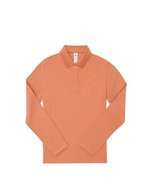 B&C Langarm-Polo 210 aus Baumwolle, Amalfi Blue XS, BCPW464 – Amalfi Coral