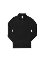 B&C Langarm-Polo 210 aus Baumwolle, Amalfi Blue XS, BCPW464 – Black