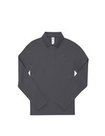 B&C Langarm-Polo 210 aus Baumwolle, Amalfi Blue XS, BCPW464 – Dark Grey (Solid)